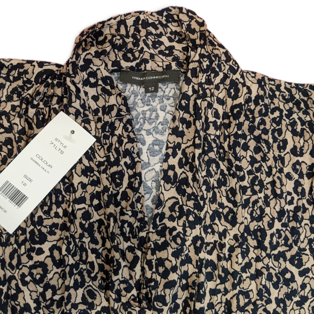 Brand New French Connection UK Sabbia Leopard Print Midi Wrap Dress - Picture 6 of 9